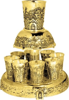 Разделитель для вина Иерусалим 8 чашек, золото