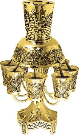 Разделитель для вина Иерусалим 8 чашек, золото